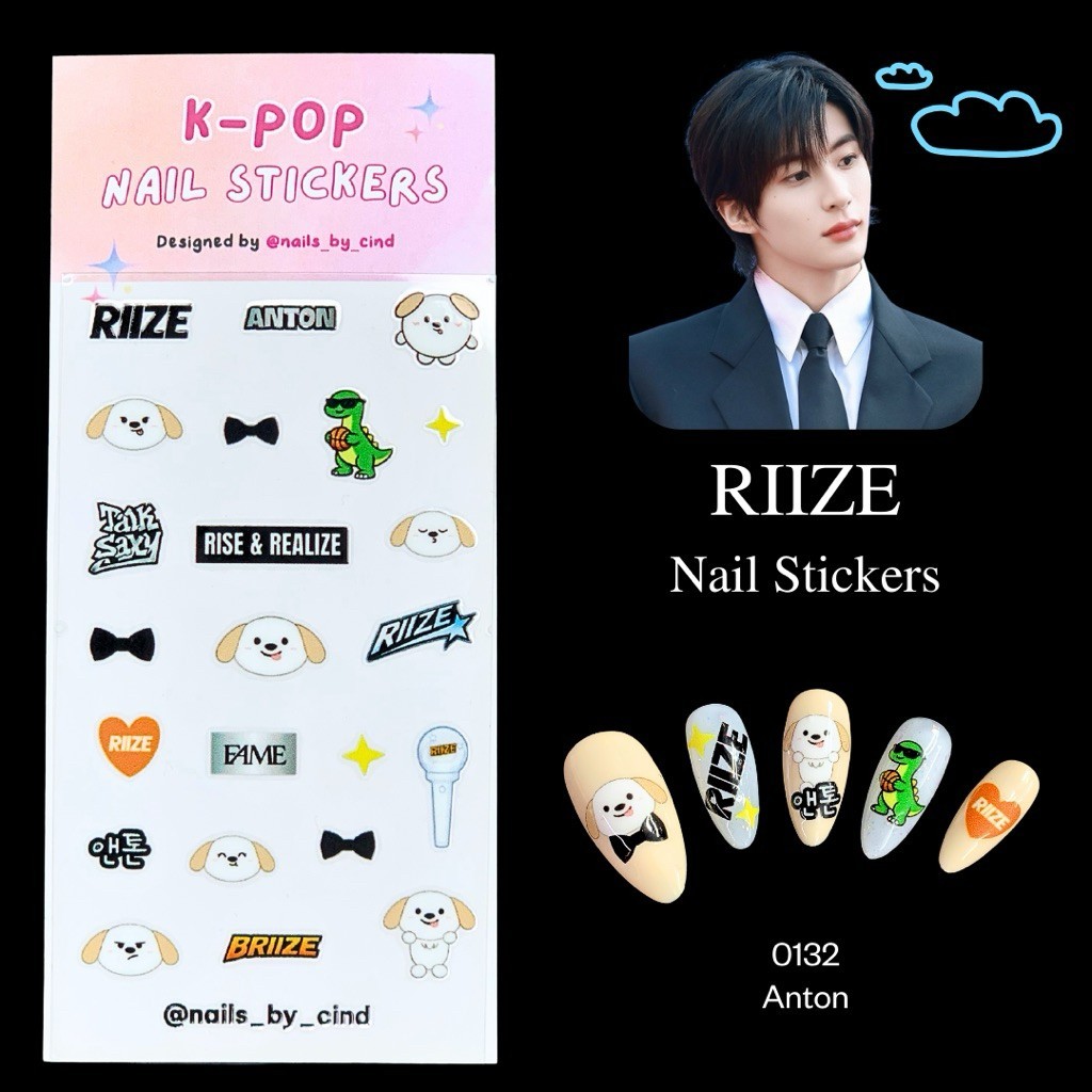 RIIZE KPOP NAIL STICKER FAN MADE KOREA STYLE SUNGCHAN WONBIN SHOTARO SOO HEE Z10