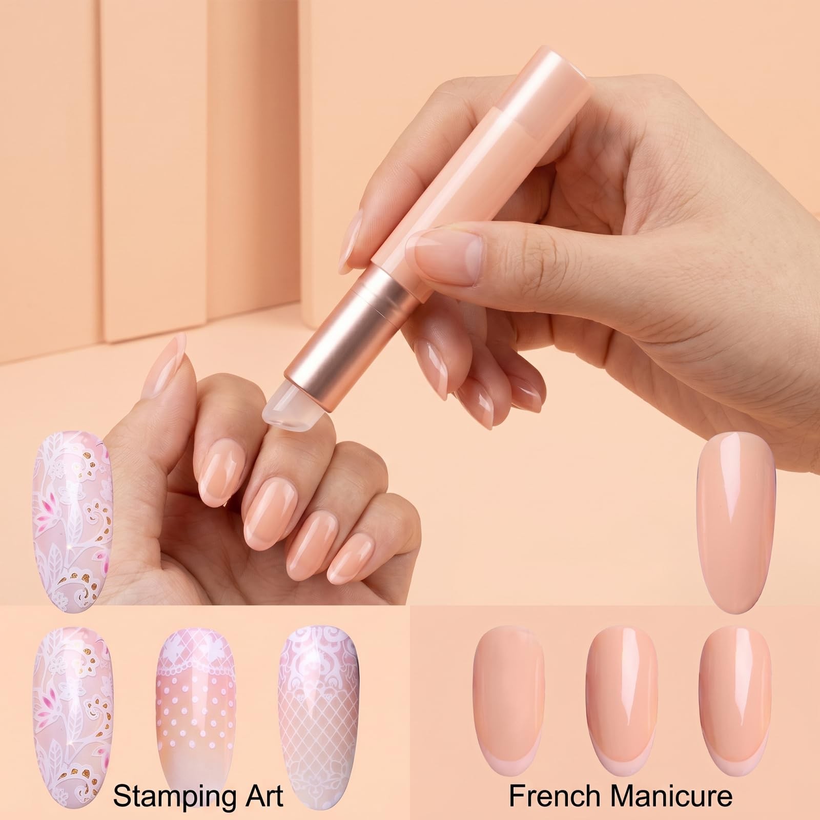 3Pcs Silicone Nail Tools, Pink Ombre Nail Brush Reusable Gel Polish Brushes G…