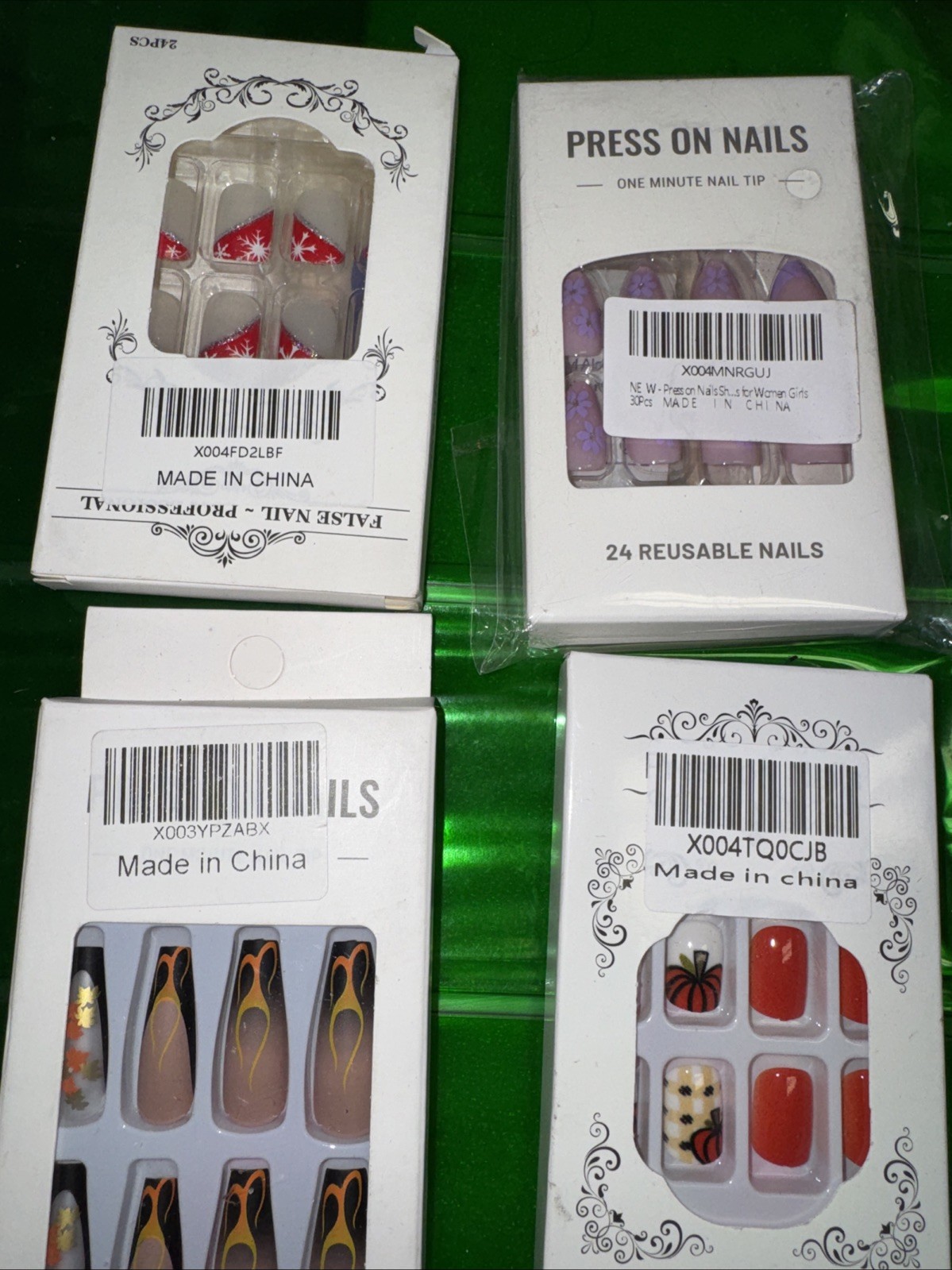 Lot of 20 Press On Nails Mixed Designs DIY False Nails Some New