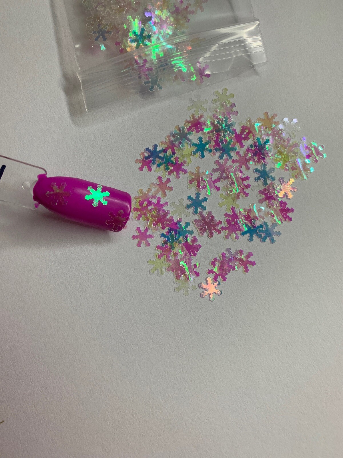 Holographic Iridescent Snowflake Nail Glitter | 1 TSP | Gel Nail Art & Acrylic