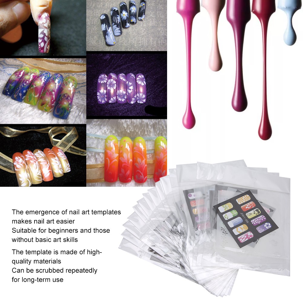 20pcs Nail Art Template Quality Material For Beginners Nail Art Easy To Use