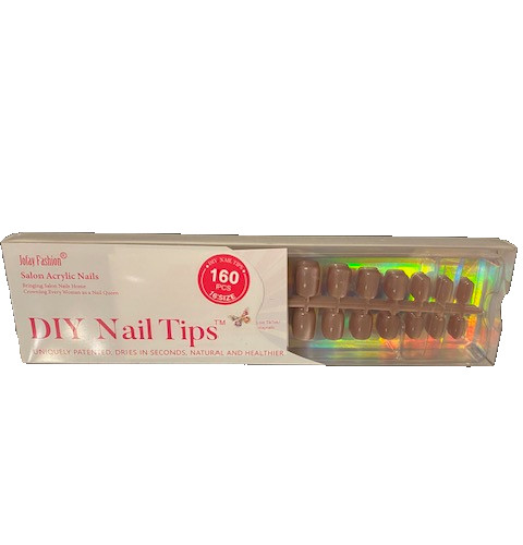 160 Pcs Salon Acrylic Nails DIY Nail Tips 16 Size in Square Mauve
