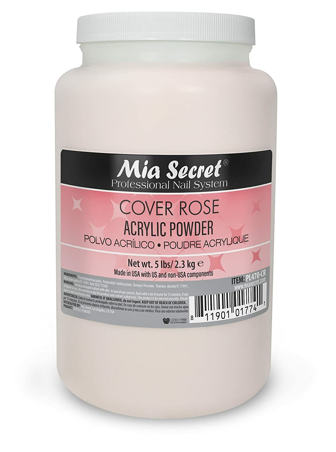 Mia Secret Acrylic Powder COVER ROSE Feminine Nail System 80 Ounce/ 5 lbs