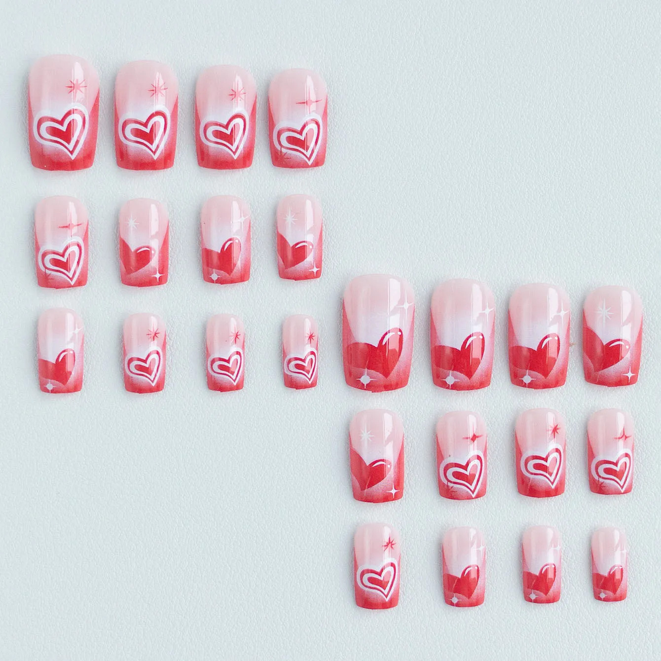 24pcs 3D Bow Pearl Cherry French Press On Nails