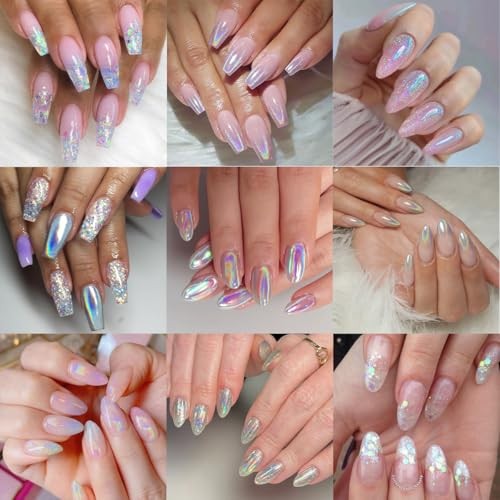 10 Rolls Aurora Nail Foil Transparent Laser Nail Transfer Foils Aurora-12