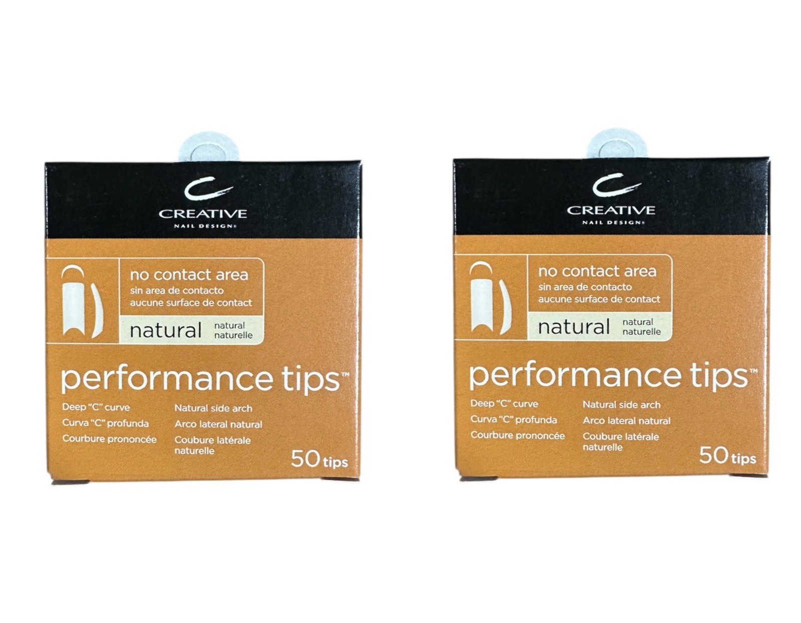Creative CND Performance NATURAL Tips – 50 Tips – (Pack of 2) – Choose Your Size