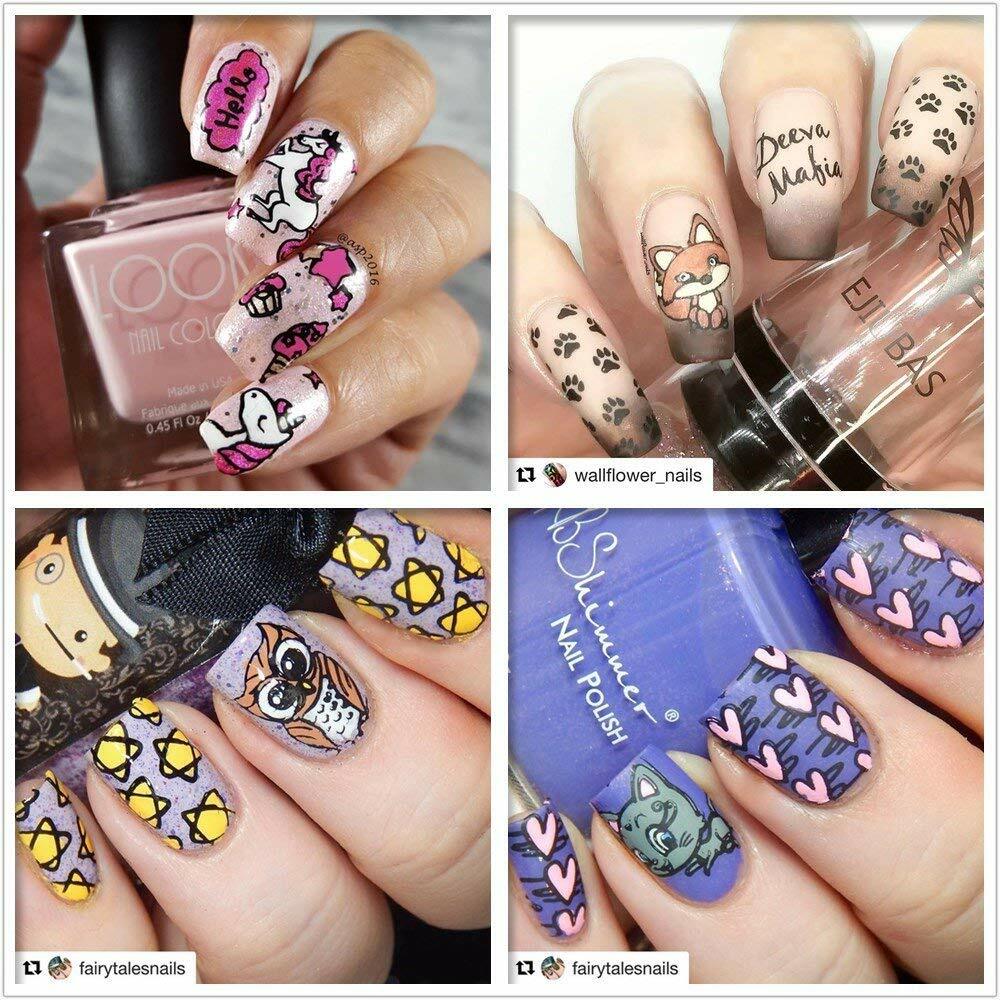 Ejiubas Double Sided Deeva Fairy Tales Nail Art Stamping Plate Template EJB-DD