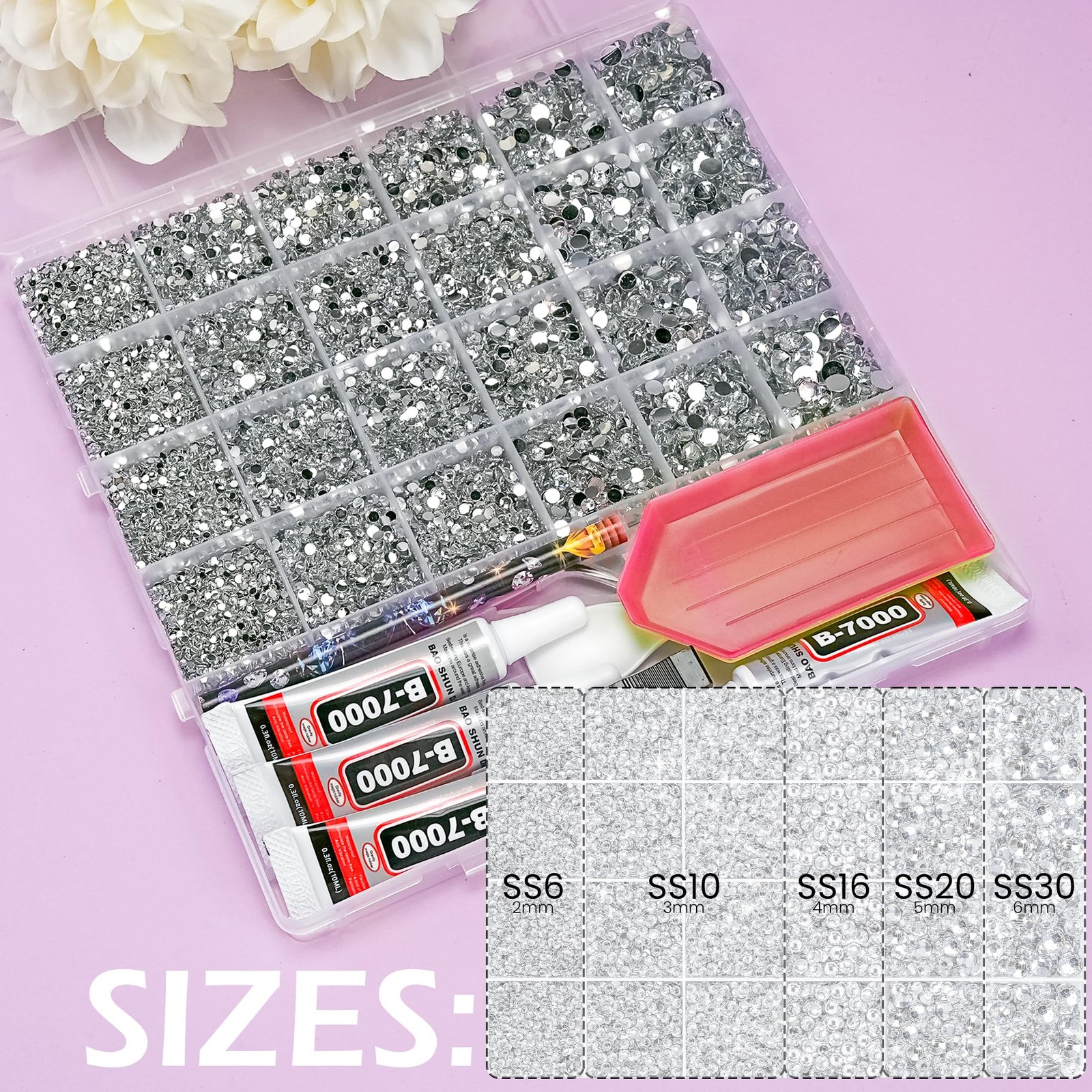 LOTWOW Silver Bedazzler Kit with Rhinestones