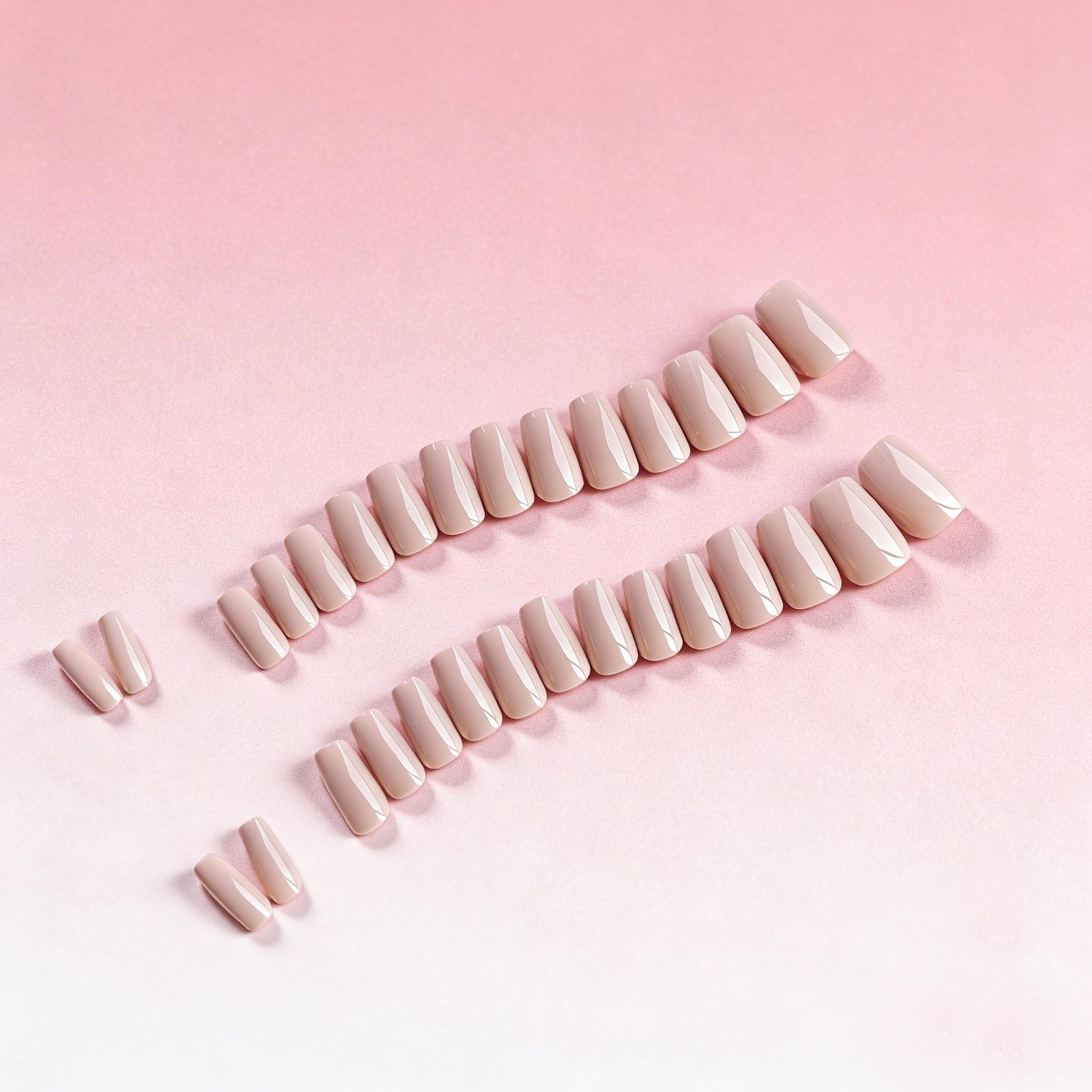 SXVME Short Coffin Nails Light Grey Press On 30 Pcs