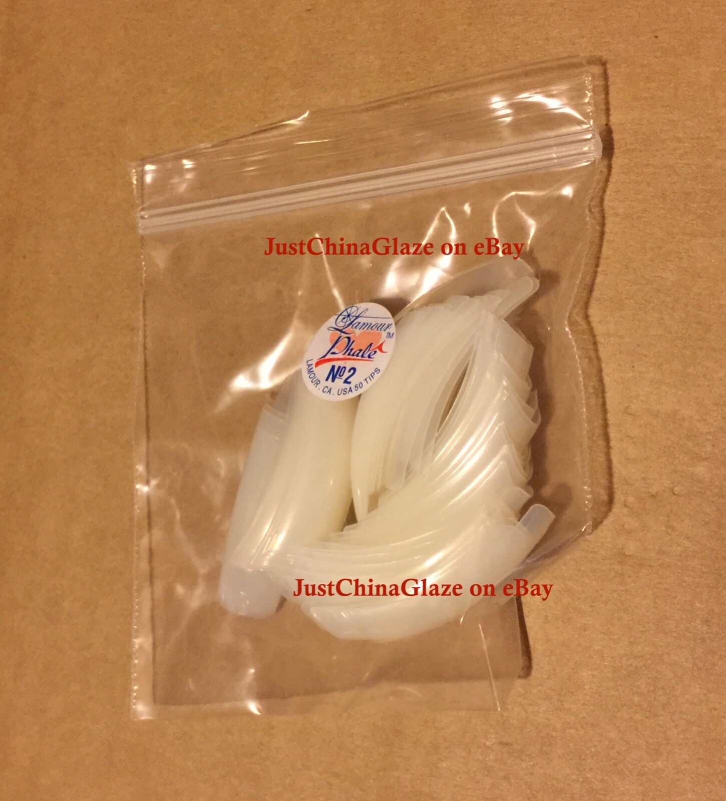 * Lamour Professional Nail Tips Natural Clear 0-10 Made in USA 550ct