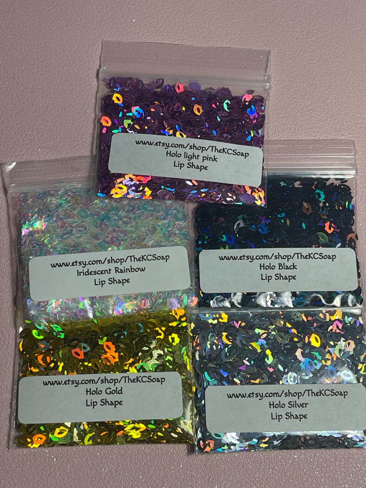 5G Holographic Lip shape Glitter HOLO for nail acrylic gel craft US Seller