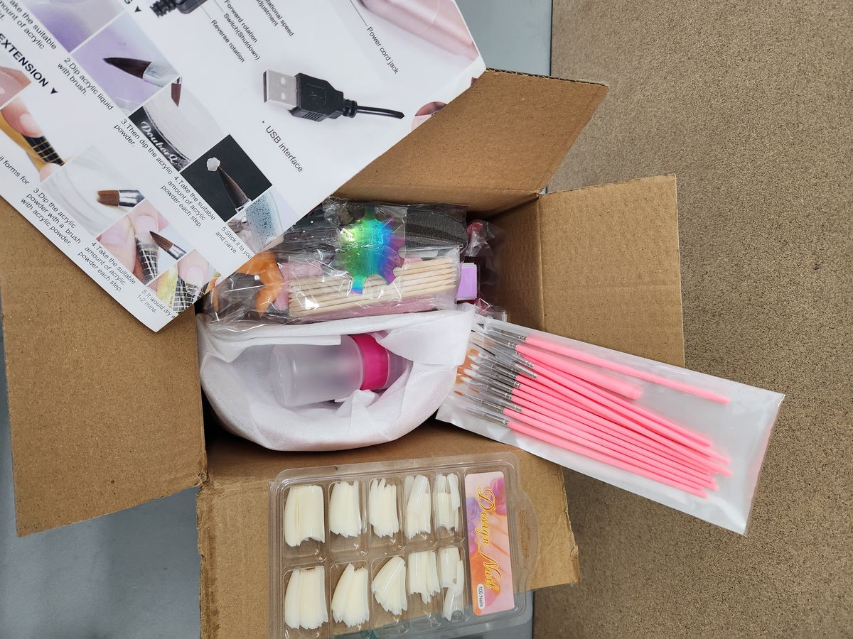 Acrylic Nail Art Kit for Beginners with U V Lamp and Drill