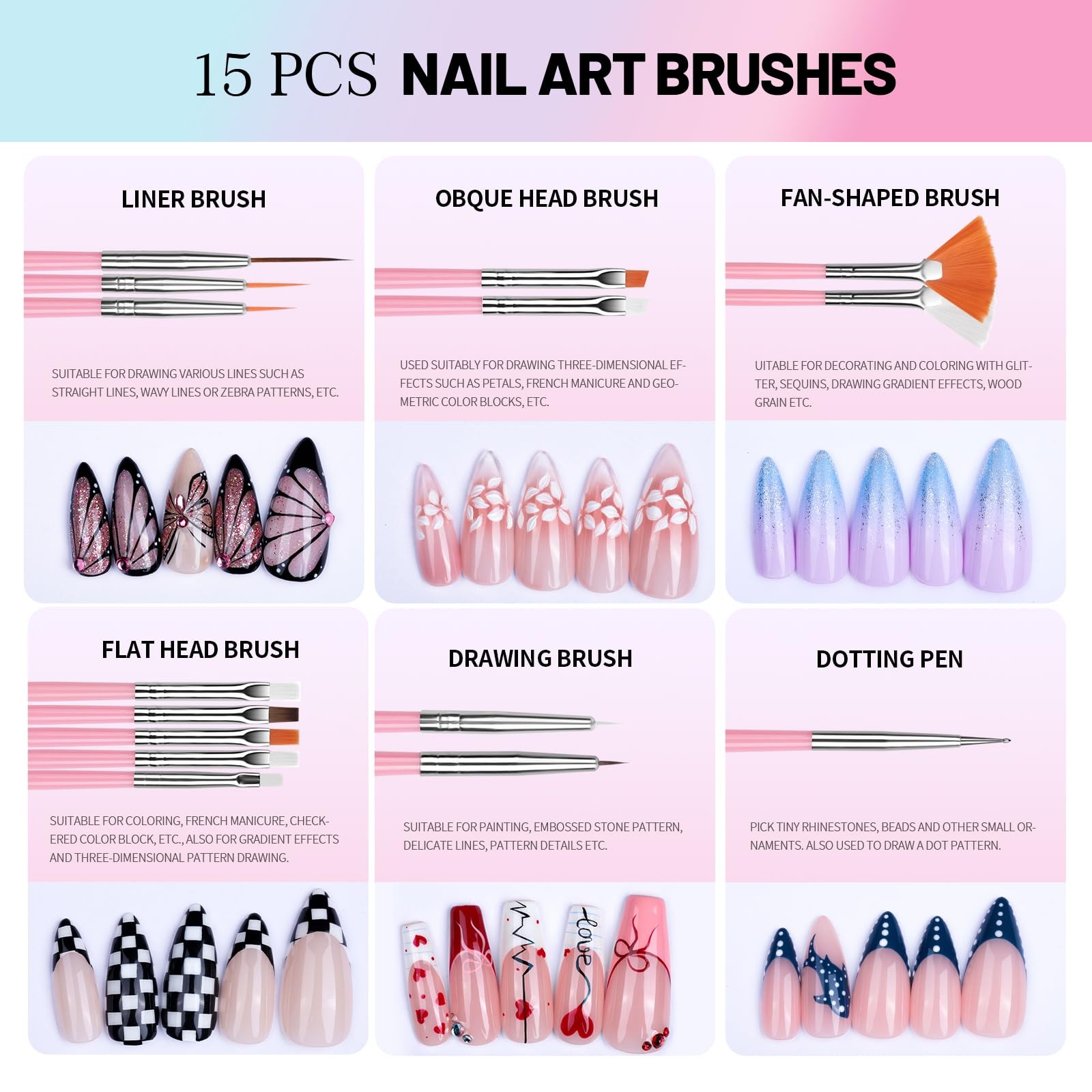 Nail Art Tools, Nail Art Brushes With Nail Stand, Nail Design Tools, Nail Bru…