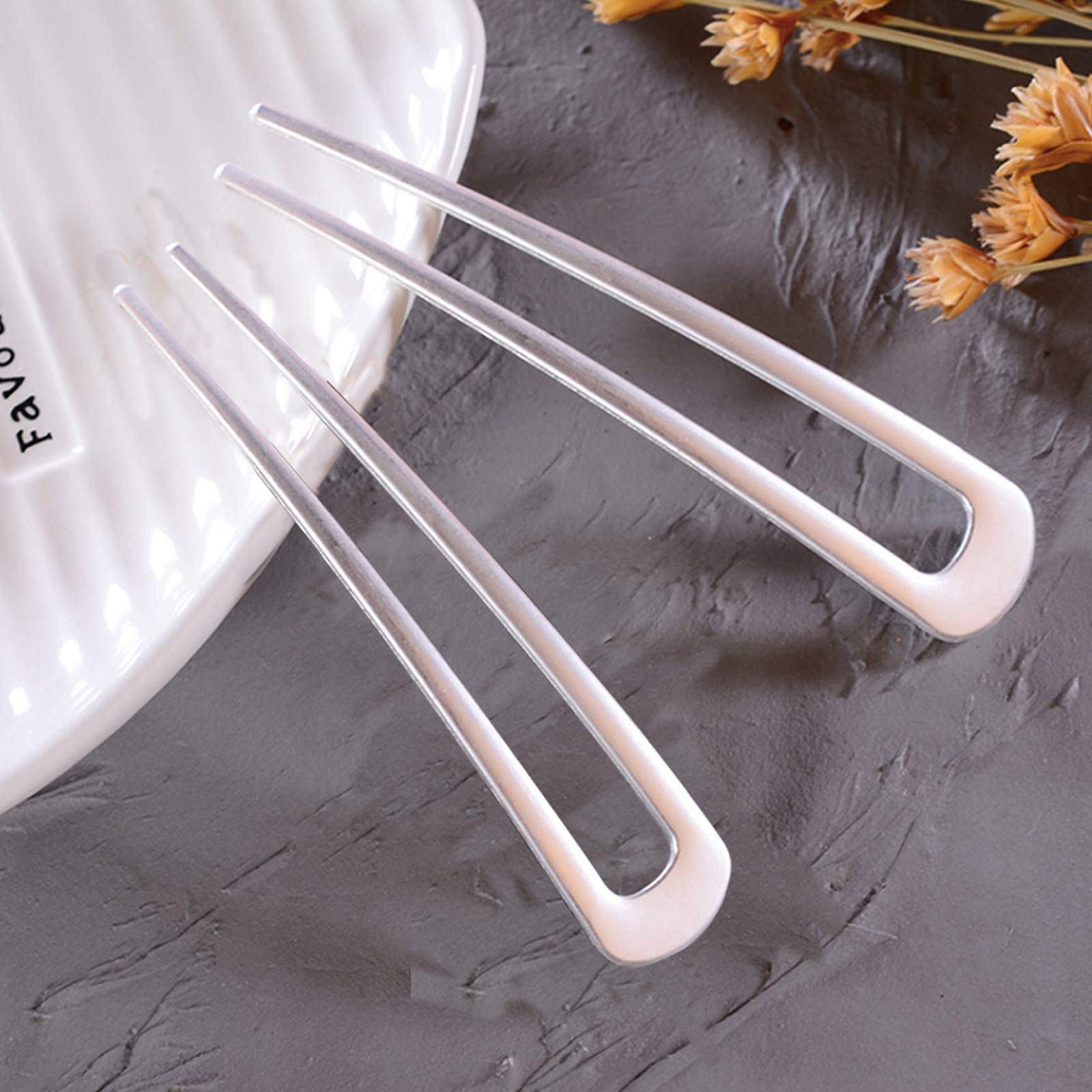 [2 Pack] Benefree U-Shape Hairpins, Bride Hair 1 Count (Pack of 1), 2P Silver