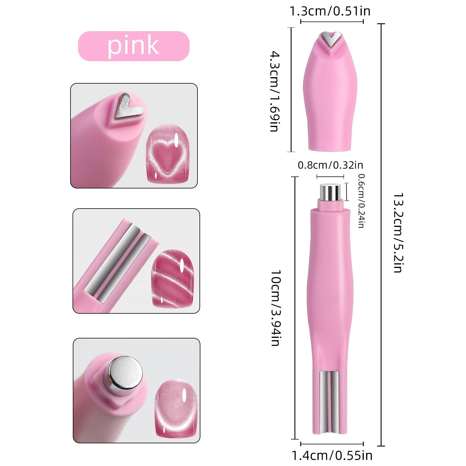 Magnet Pen for Nail Art – Double Line Cat Eye Tool – French Manicure Style