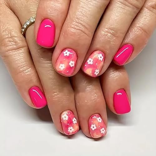 144 Pcs Flower Press on Nails Short Square Fake Nails Spring Medium Style-2