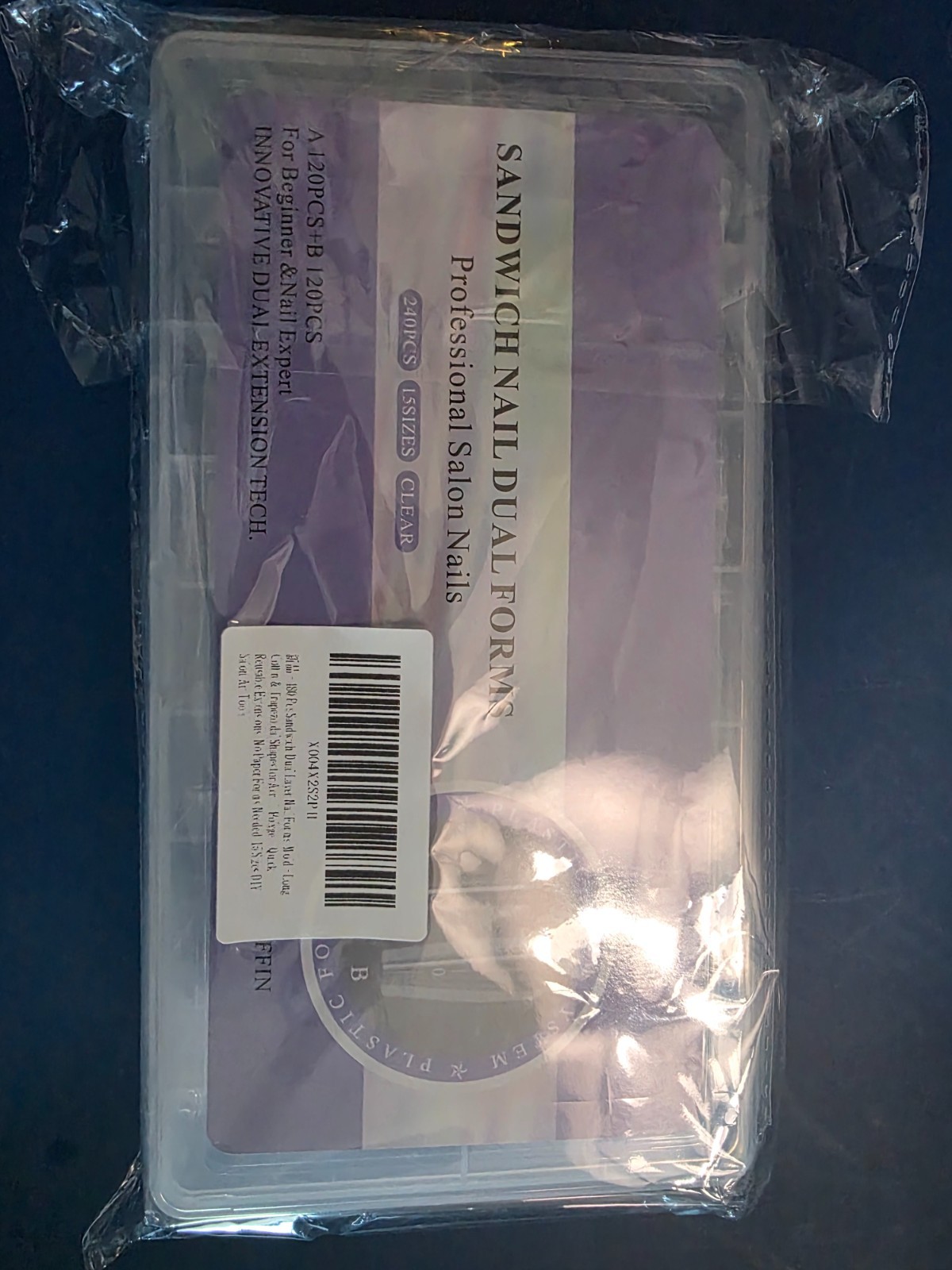Qtaikong 480PCS Nail Forms Kit Long Almond Square Clear Quick Extension Molds