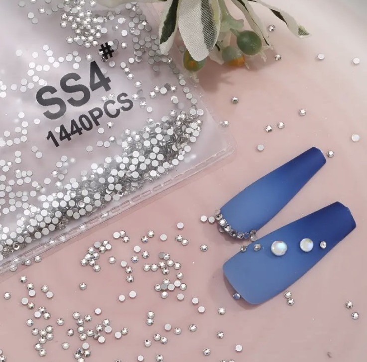 1440pcs Crystal AB Rhinestones SS4 1.6mm Flatback Gems for Nails,Crafts,Clothes