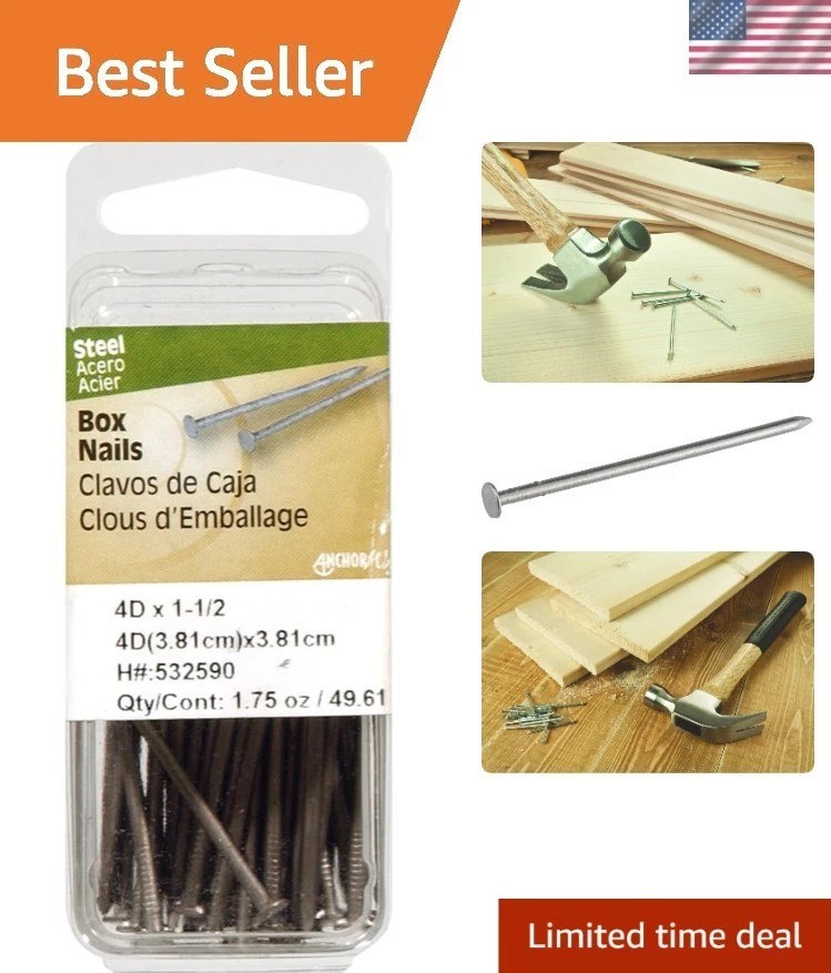 High-Quality 1-1/2 Inch Flat Head Steel Box Nails for Precision Carpentry