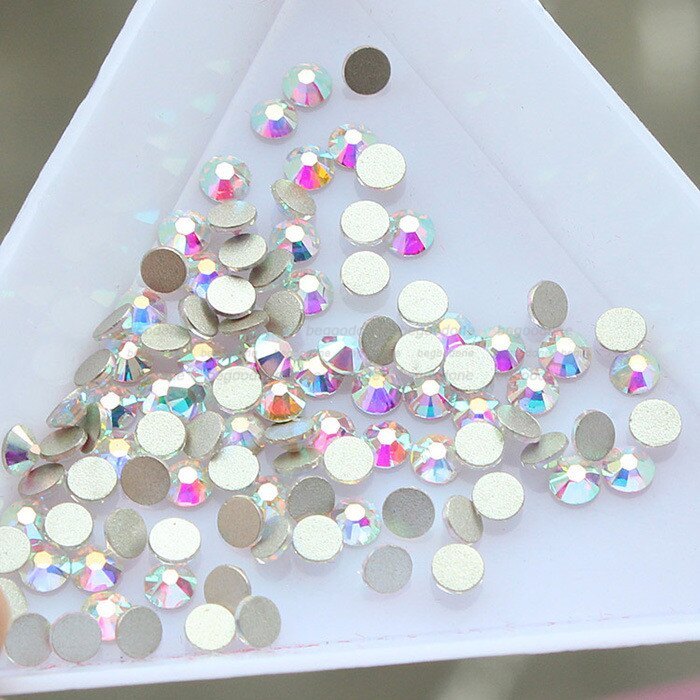SS3-40 Clear AB Nail Art Decorations Flatback Crystal Rhinestones Non Hotfix DIY