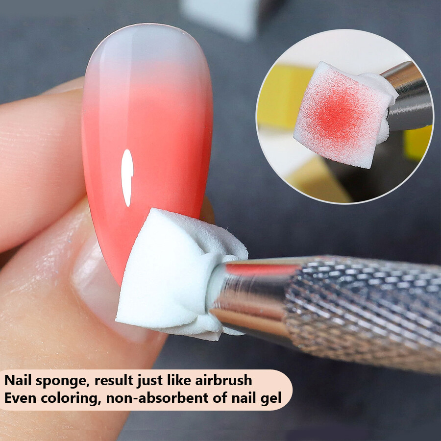 20Pcs Nail Art Sponge Blush Applicator Set, Blending Gradient Sponges Gripper