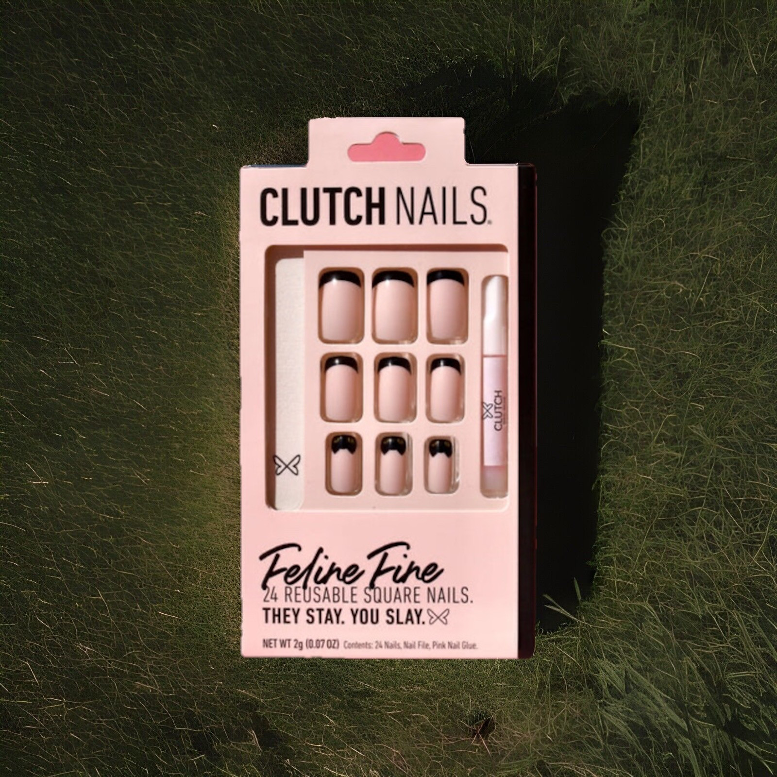 Clutch Nails Feline Fine 24 Reusable Square Nails