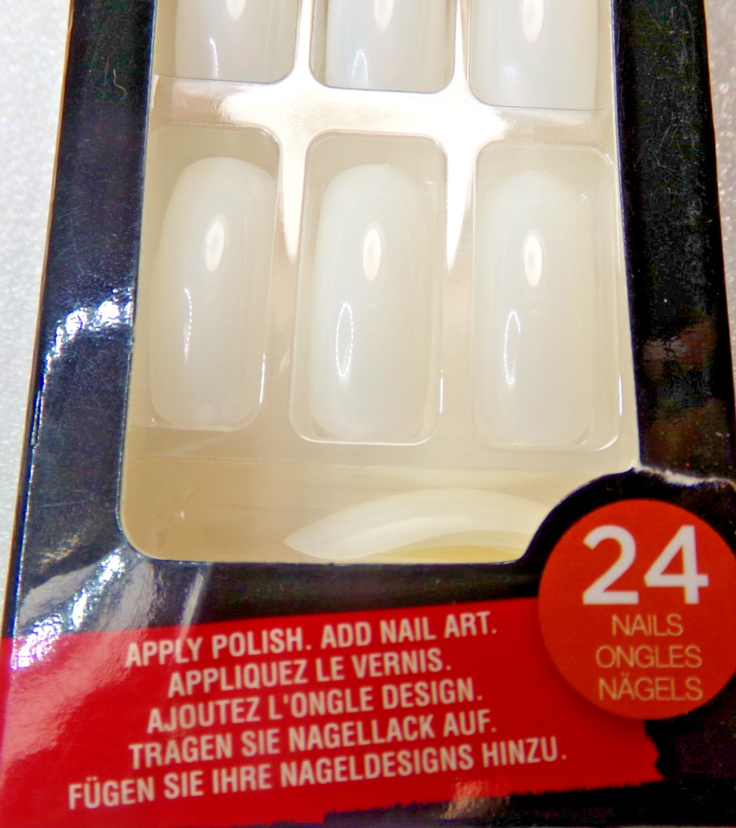KISS NAILS GLUE ON Unpainted Natural LONG Curve Square