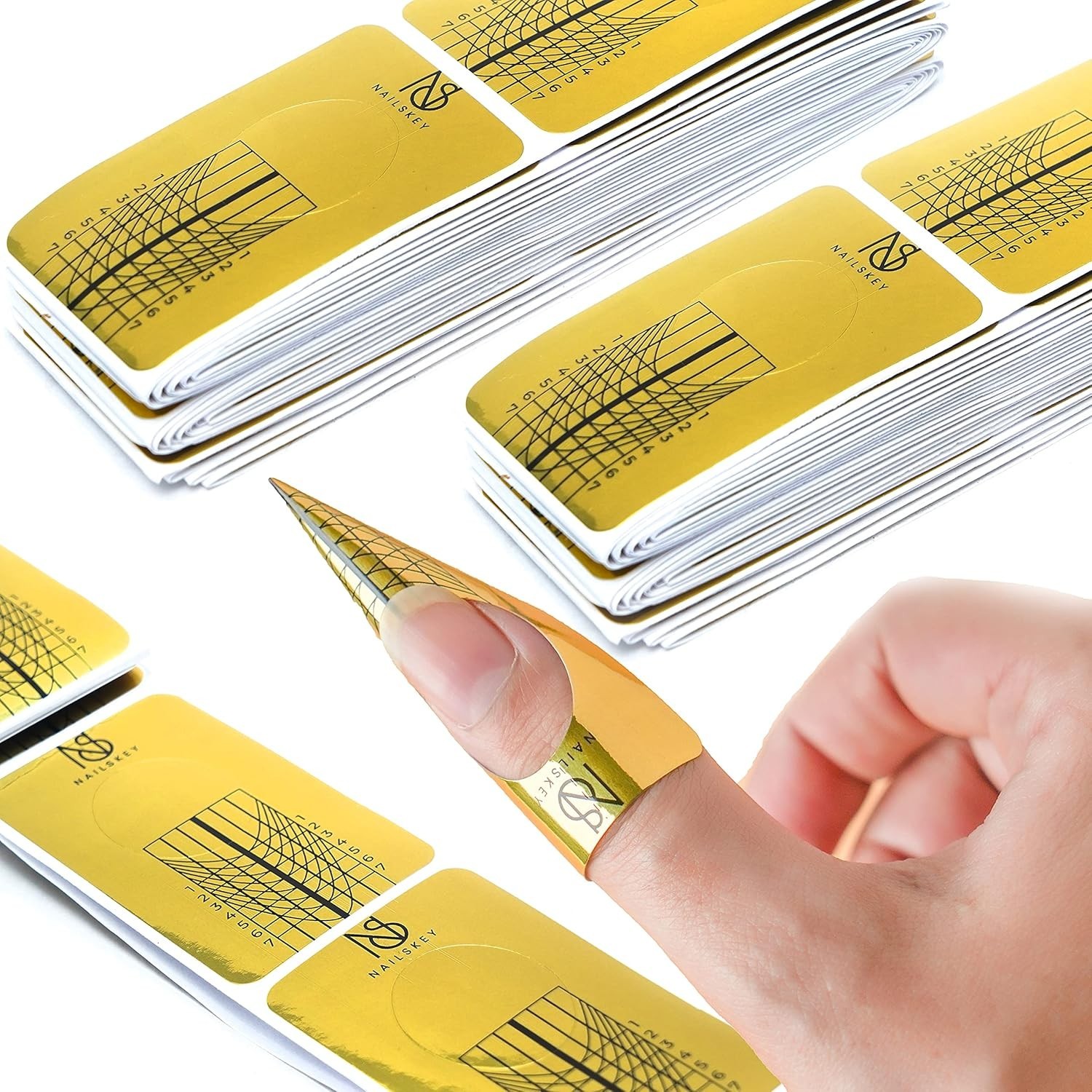 100 Pcs Glossy Gel Builder Nail Forms – Easy Self-Adhesive Solutions for All