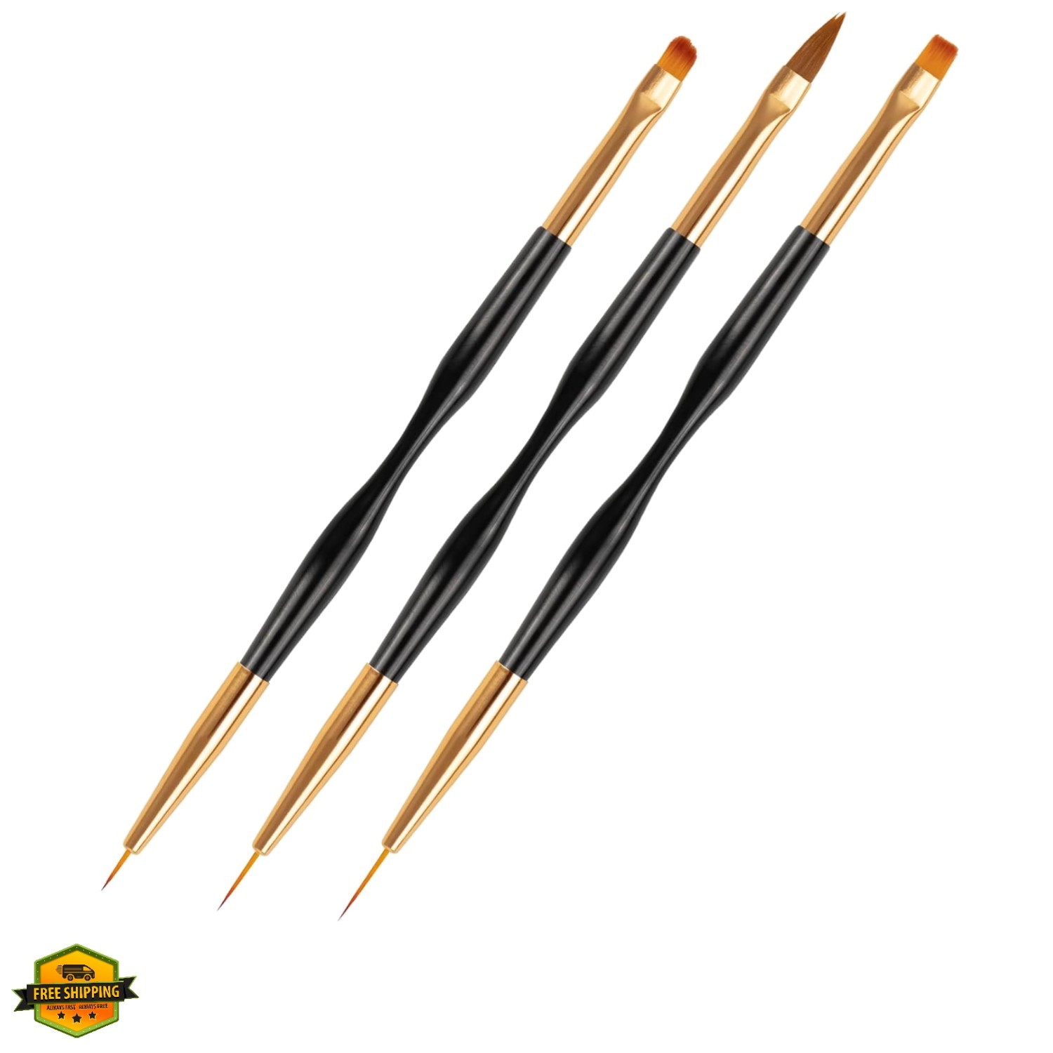 Nail Art Brushes 3PCS Nail Brush Set with Gel Polish Pens and Liner Brush for…