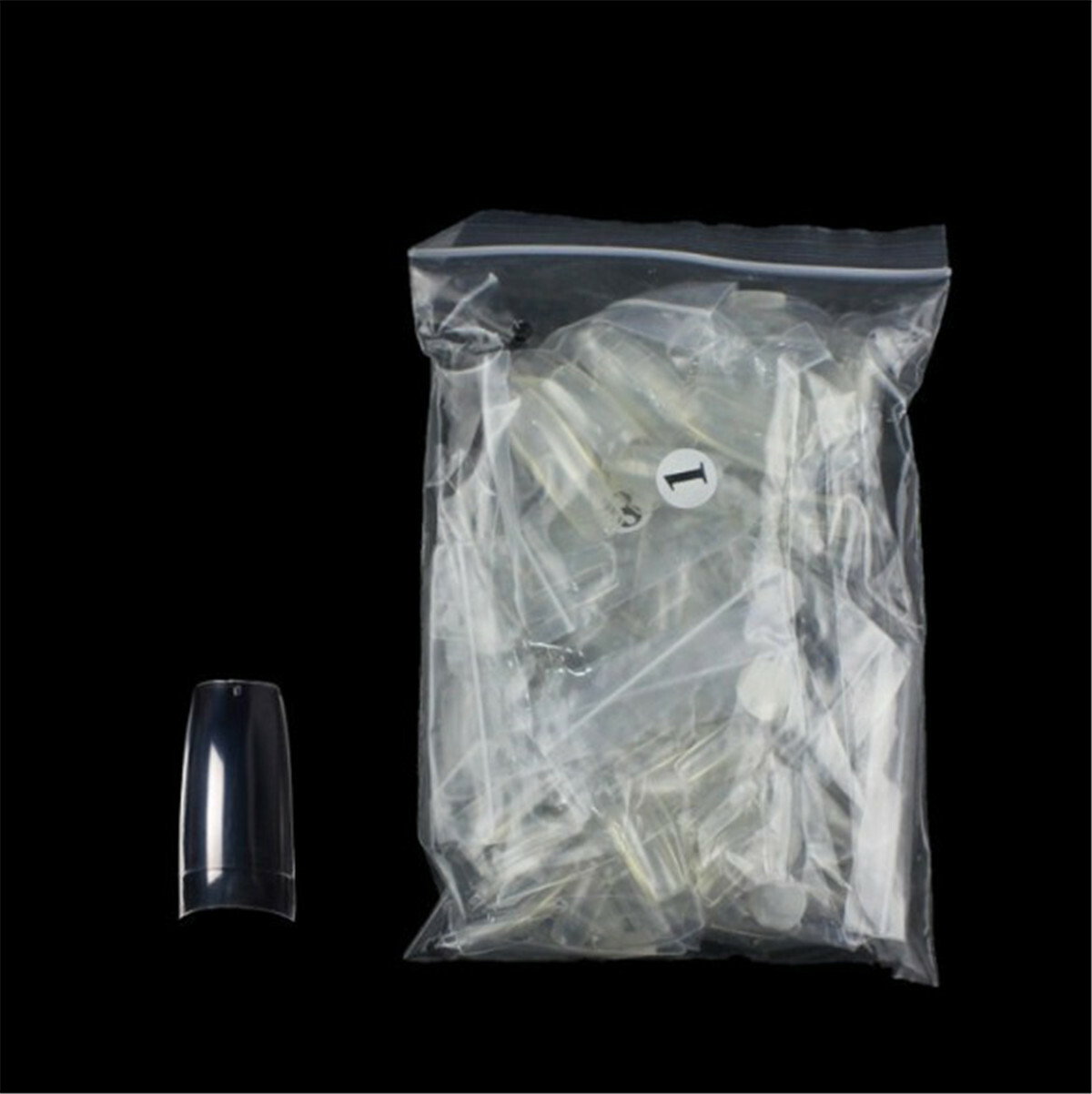500pcs DIY False Finger Nail Tips Plastic Nails Clear Full Cover Coffin Nail