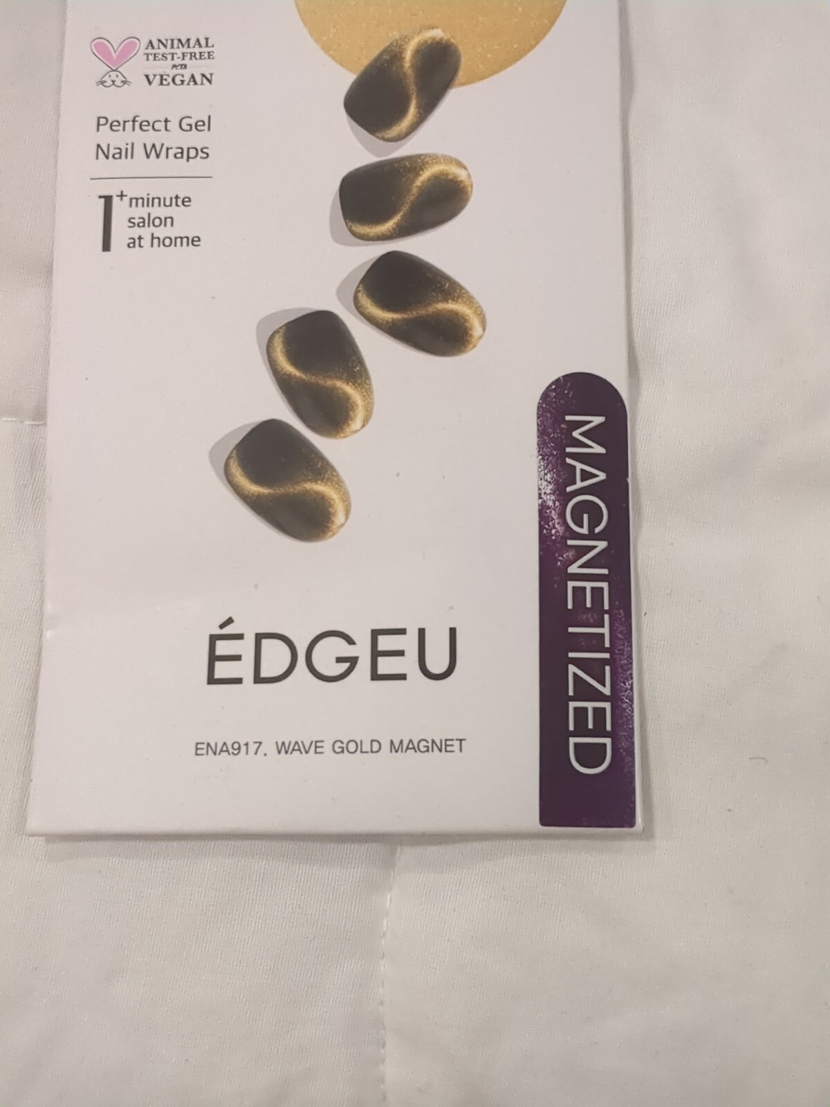Perfect Gel Nail Wraps, ENA 917 Wave Gold Magnet, 2- 19 Piece Kits New