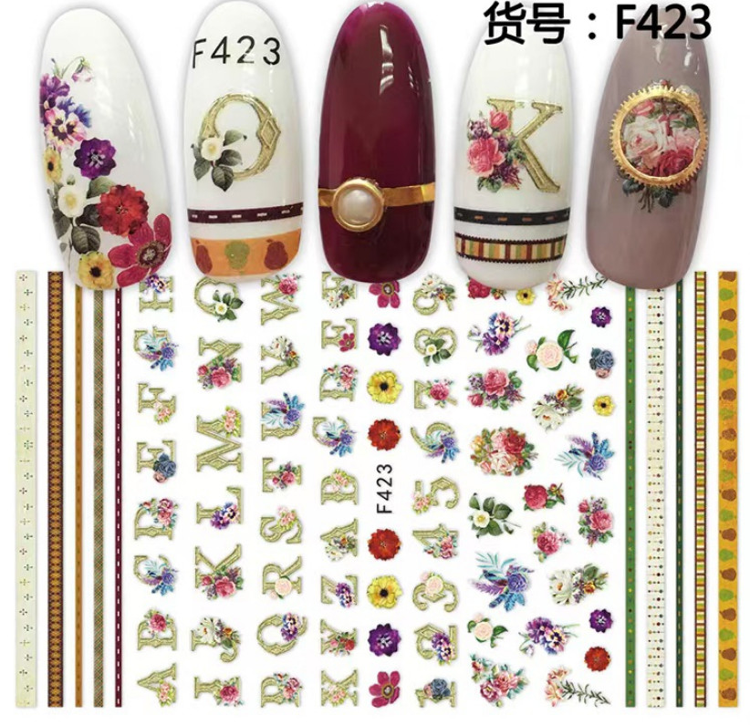 Nail Art Stickers Transfers Angels Cherubs Christian Cross Ornate Alphabet NS34