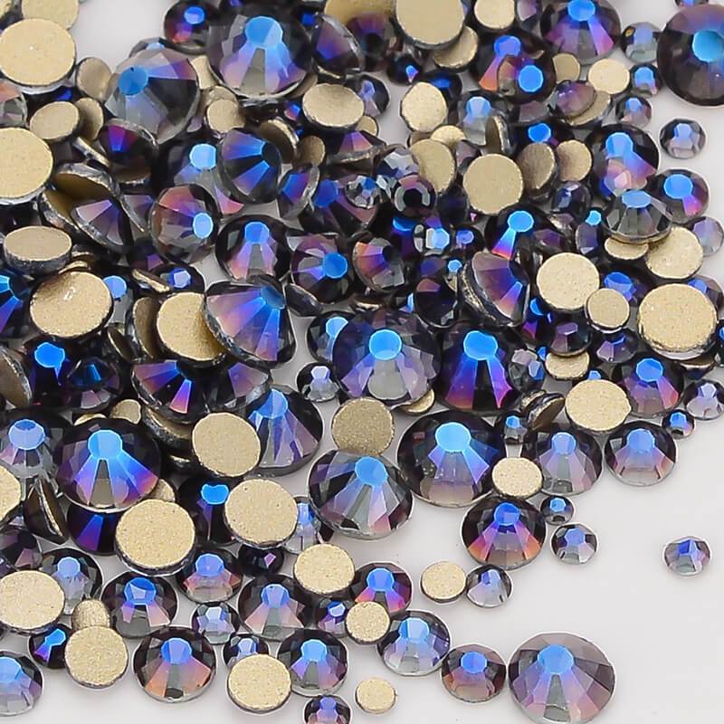 1440pcs Mix Size Violet FlatBack Rhinestones For Nail Art Crystal SS3-SS20