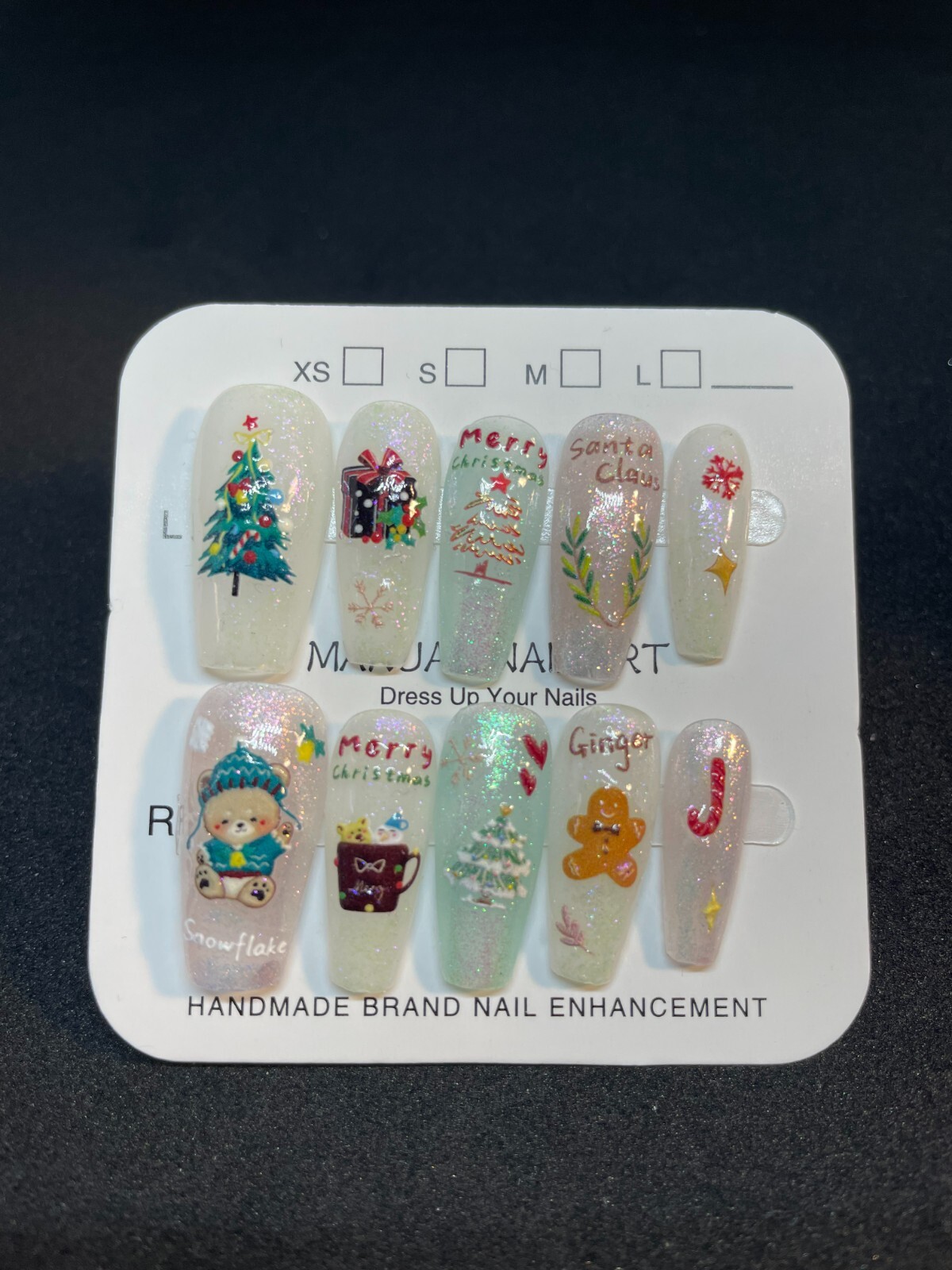 Christmas Coffin Press On Nail, Festive Holiday Design, Luxury Nail Art