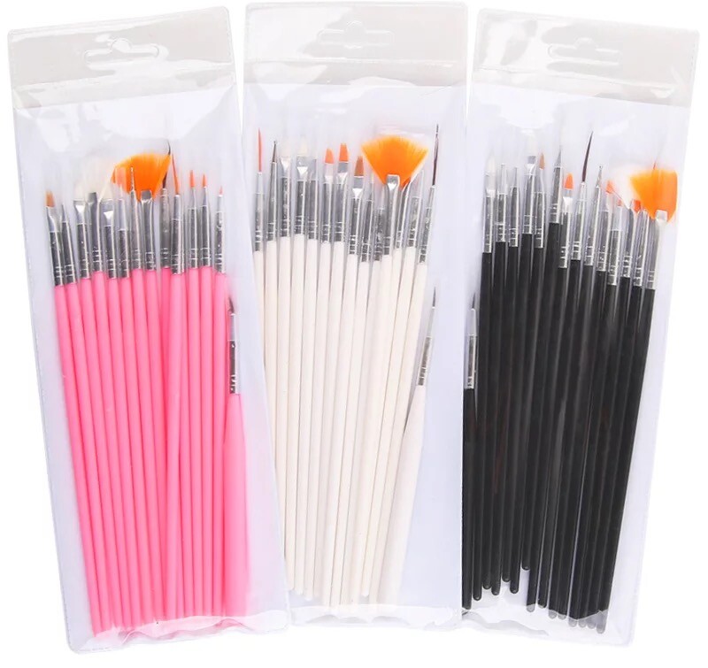 20PCS NAIL ART BRUSHES DESIGNING PAINTING DOTTING DETAILING PENS BRUSHES KIT,UK