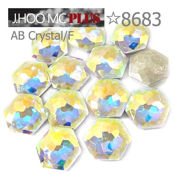 J.HOO Crystal 8683 Hexagon V-Cut Fancy Rhinestones 11.2x10mm Nail Art (4pcs)