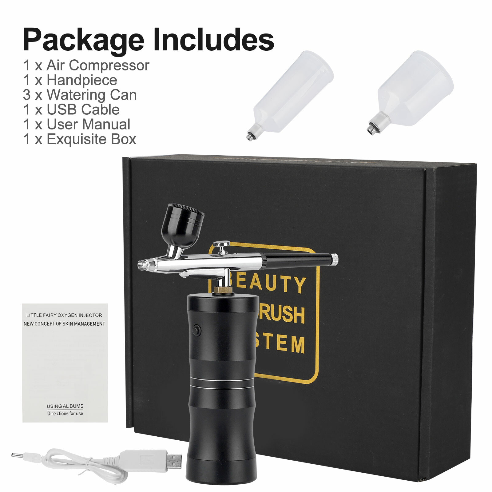 Portable Air Compressor Kit Airbrush Paint Spray Gun Nail Art Tattoo Airbrush