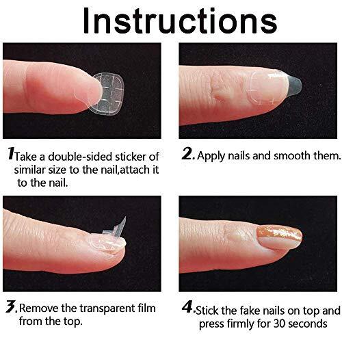 50 Sheets Double Side Glue Nail Sticker for Press on Nails,Waterproof 50 Pieces
