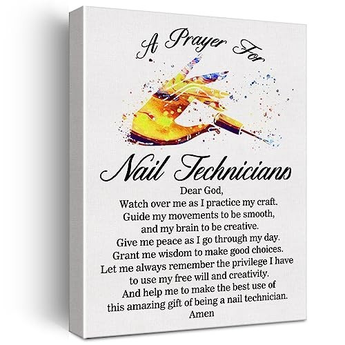Nail Technician Prayer Canvas Wall Art – Manicurist Gift, Ready to Hang 12×15