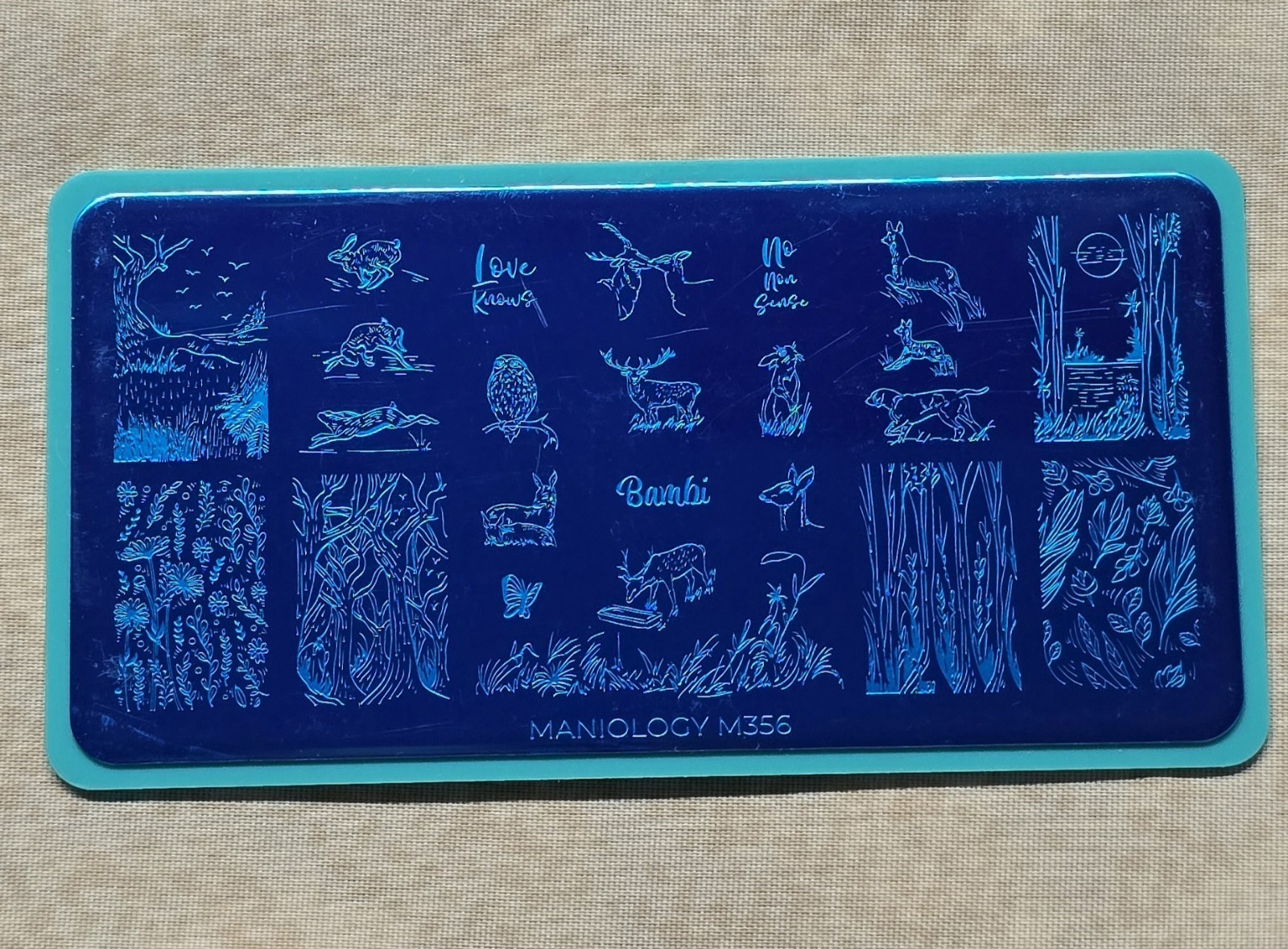 Maniology M356 Nail Stamp Plate Bambi Deer Reibdeer Forest Animal Dog Rabbit HTF