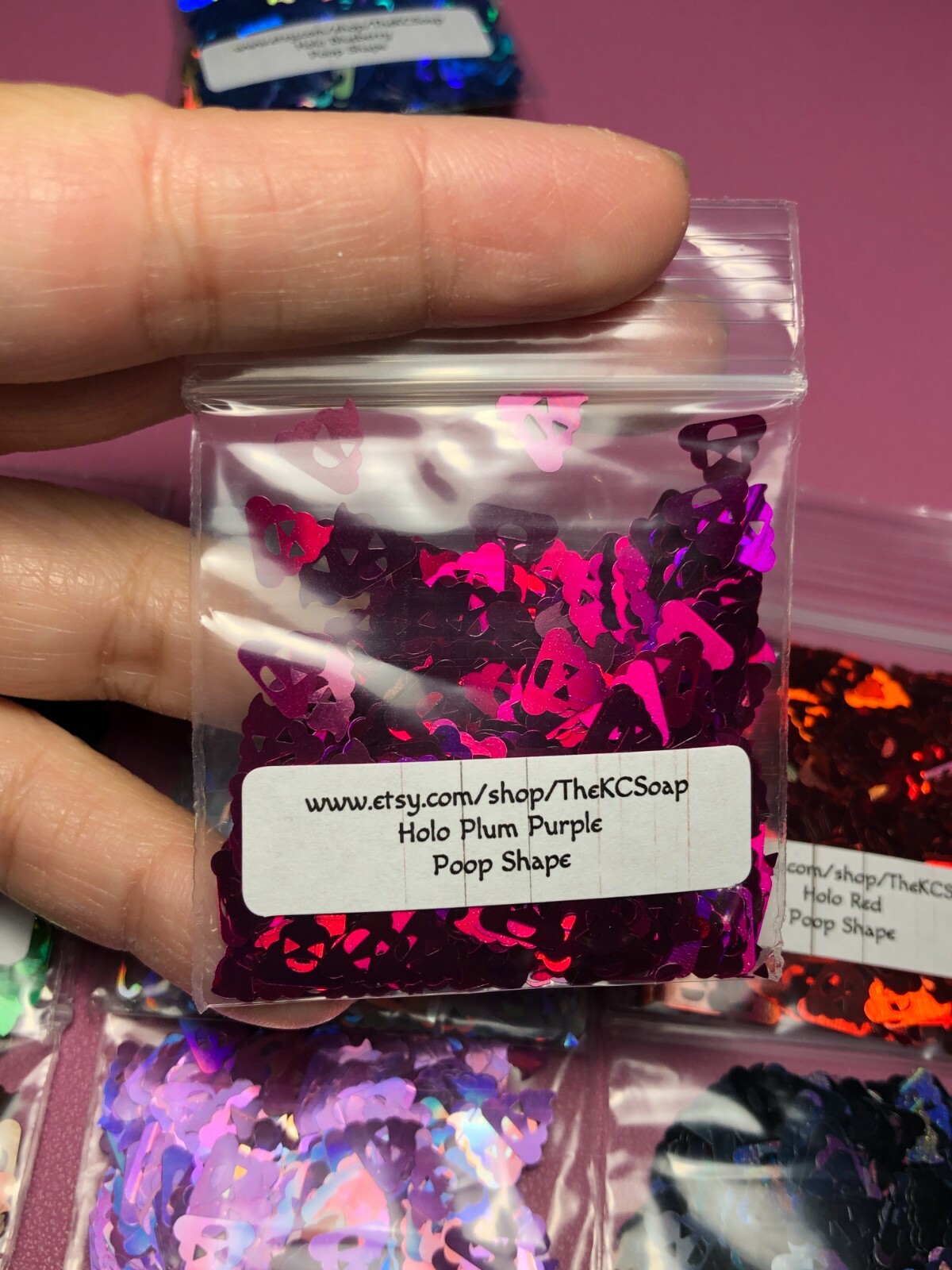 Solvent Resistant Holo Poop shape Glitter U Choose Color Nail Art Face Crafts