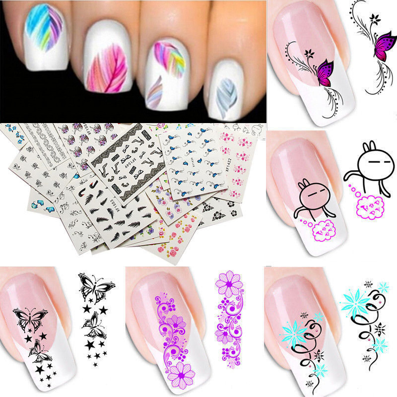 Nail Art Water Transfer Sticker Flower Cat Stickers Decals Tips Decoration Bulk
