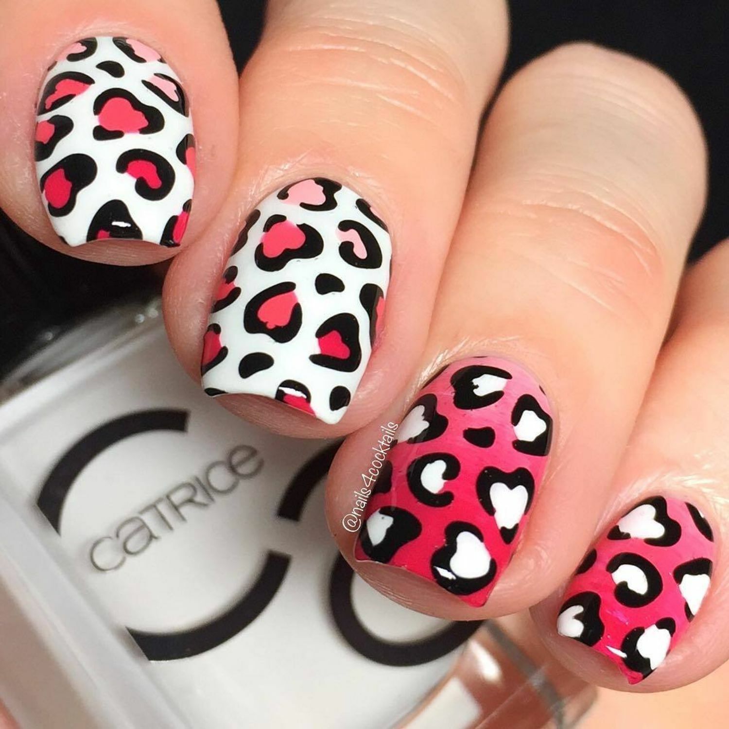 Whats Up Nails Cheetah Hearts Stencils for Nails, Valentine’s Day Nail Stickers
