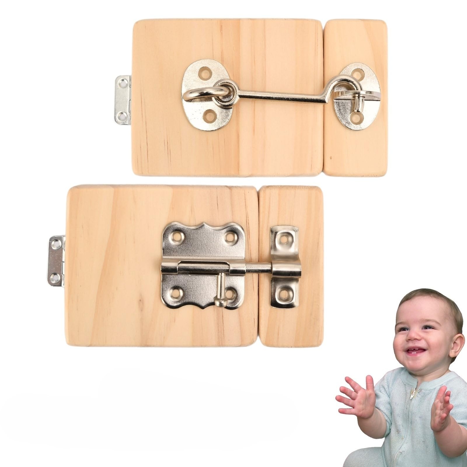 2 Picecs Wooden Busy Board DIY Parts Set – Materials for 2 sizes, Door-02