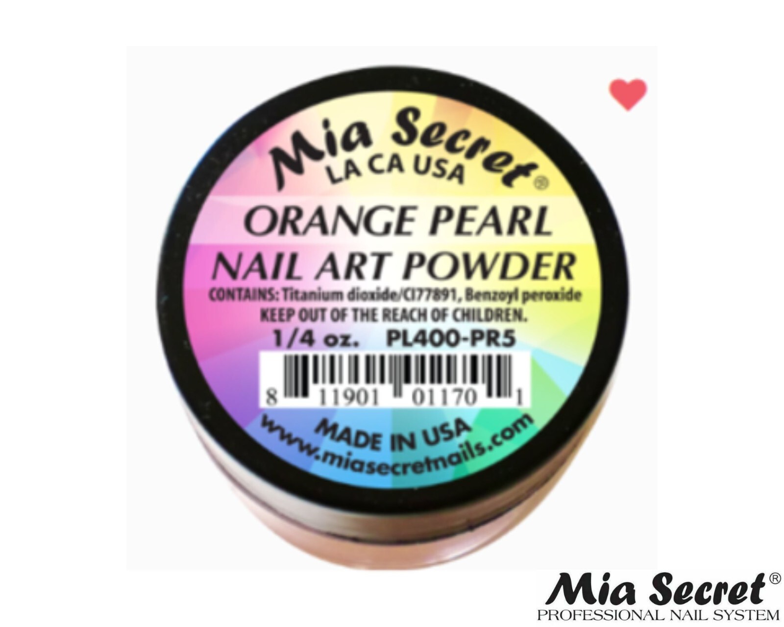 Mia Secret Nail Art Powder Pearl Collection (ORANGE) 1/4oz