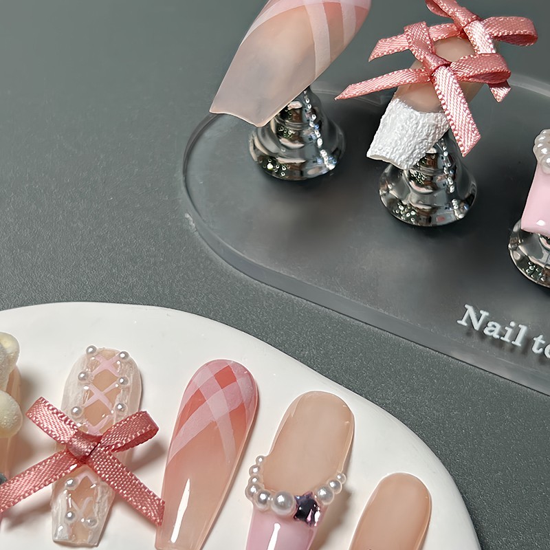 Crystal Nail Tips Stick on Nails with Nail Glue Reusable Nail Stickers Soft Gel