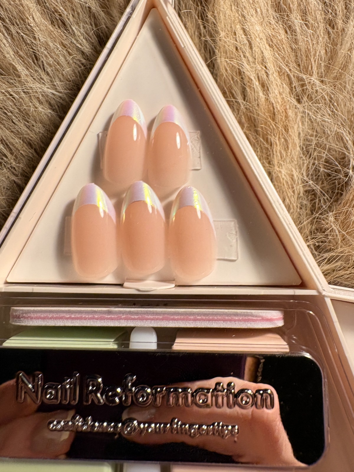 NEW Nail Reformation Press On Nails Star Box French Almond Bare Essentials