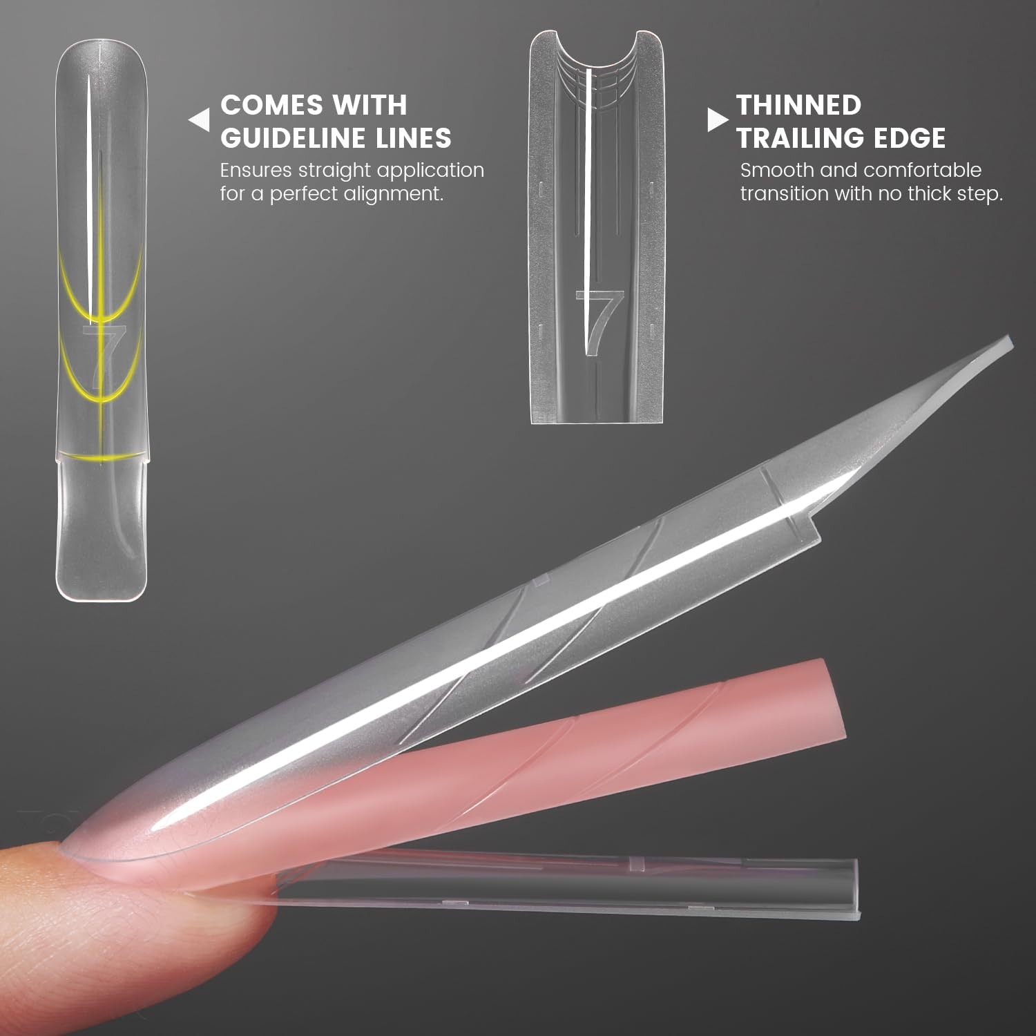 Original Sandwich Nails Dual Forms – 240Pcs Long Coffin Nail Mold for Quick Nail