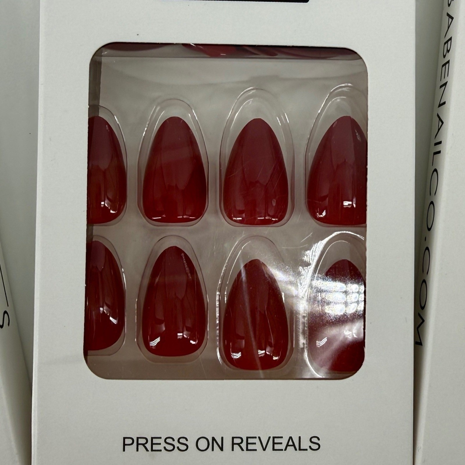 Babe Nail Co 4 pack Press On Valentines Nails Heart Design Red Pink Almond Shape