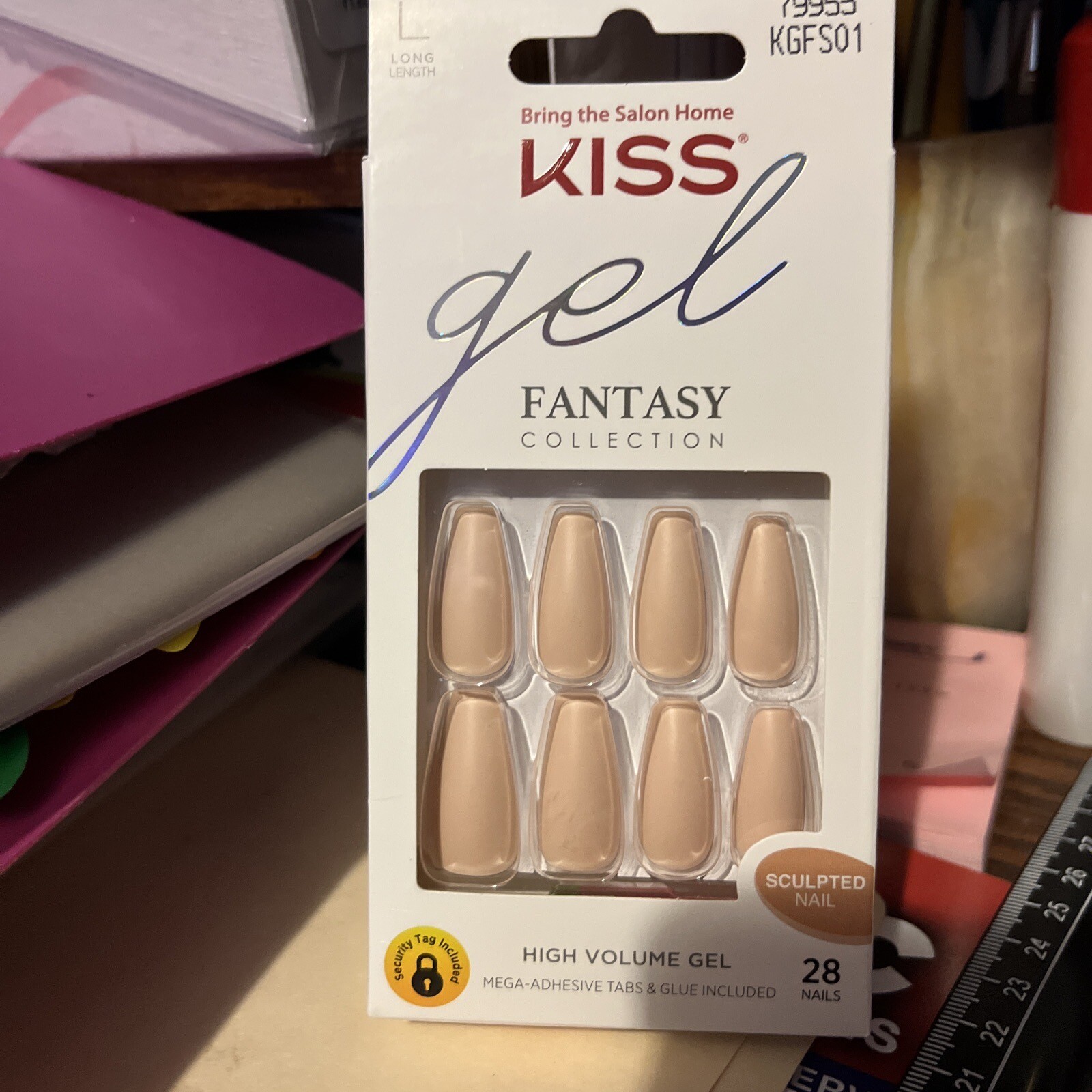 NEW KISS Gel Fantasy KGFS01 28 LONG Nails #79955